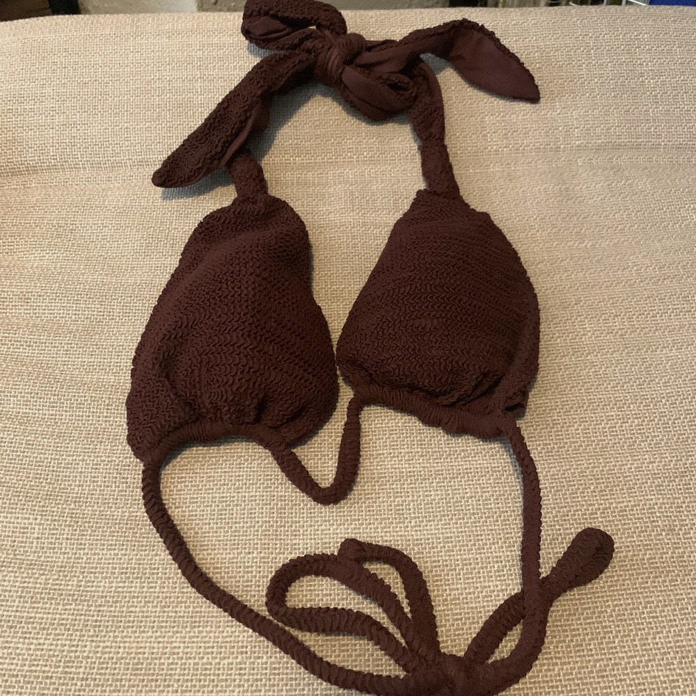 Monday Swimwear - Tulum Top and Byron Bottom - Shaded Oak Crinkle - S/M